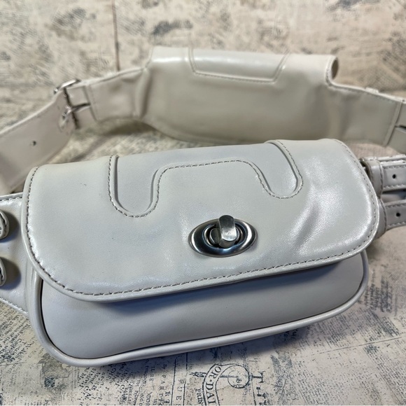 BVNDI Cream Leather Fanny Double Pack Bag - Picture 2 of 10